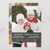 Vrolijk Kerstmis Rustiek Chalkboard  Foto Feestdagenkaart (Voorkant / Achterkant)