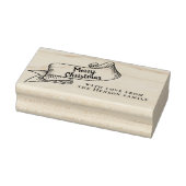 Vrolijk Kerstmis Rustiek Lint Familie Groet Rubberstempel (Stempel)