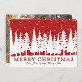 Vrolijk Kerstmis Rustiek Sneeuwbos Fotokaart Feestdagenkaart (Voorkant / Achterkant)
