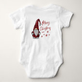 Vrolijk Kerstmis Rustieke Gnoom in Rode Buffel Pla Romper (Achterkant)