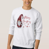 Vrolijk Kerstmis Rustieke Gnoom in Rode Buffel Pla Trui (Voorkant)