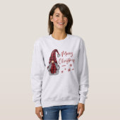 Vrolijk Kerstmis Rustieke Gnoom in Rode Buffel Pla Trui (Voorkant volledig)