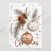 Vrolijk Kerstmis Rustieke Groet Kaart (Voorkant / Achterkant)