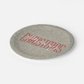 Vrolijk Kerstmis rustieke Textuur | Vakantie Papieren Bordje (Gekanteld)