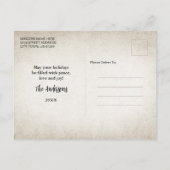 Vrolijk Kerstmis Rustieke Waterverf Gnome Familie Feestdagenkaart (Achterkant)