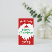 Vrolijk Kerstmis Santa Baard 2023 Visitekaartje (Staand voorkant)