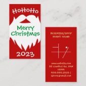 Vrolijk Kerstmis Santa Baard 2023 Visitekaartje (Voorkant / Achterkant)