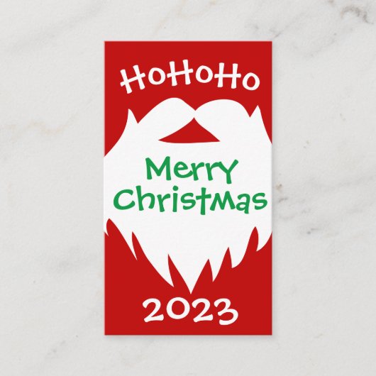 Vrolijk Kerstmis Santa Baard 2023 Visitekaartje (Voorkant)