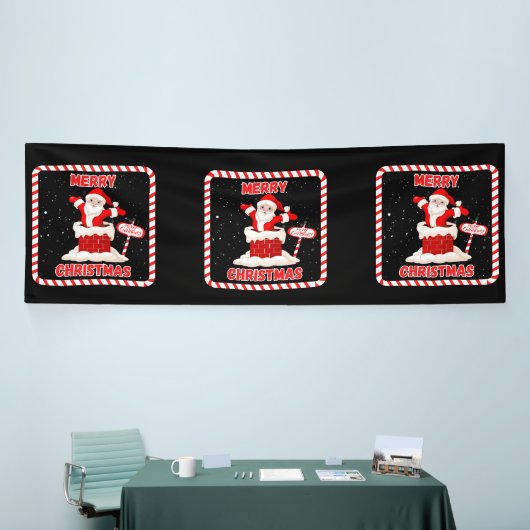 Vrolijk Kerstmis Santa Collectie 4x12 Vinyl Banner (Beurs)