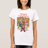 Vrolijk Kerstmis Santa Dab Vrouwen Wit T-shirt (Voorkant)