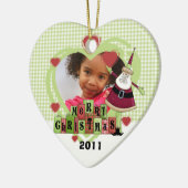 Vrolijk Kerstmis Santa Foto Ornament (Links)