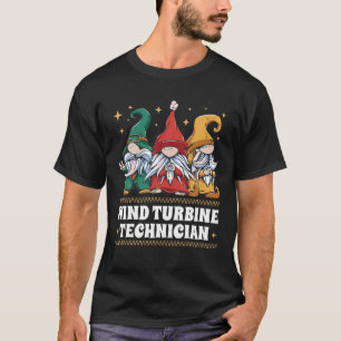 Vrolijk Kerstmis Santa Gnome Xmas Wind Turbine Tec T-shirt