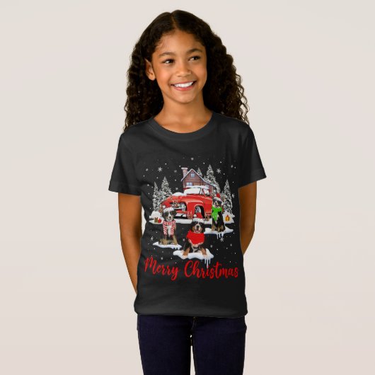 Vrolijk Kerstmis Santa Rendier Berner Bergen Berge T-shirt (Voorkant volledig)