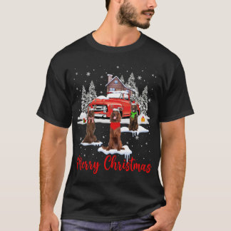 Vrolijk Kerstmis Santa Rendier Ierse Setter Met R T-shirt