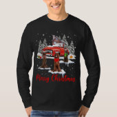 Vrolijk Kerstmis Santa Rendier Ierse Setter Met R T-shirt (Voorkant)