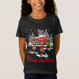 Vrolijk Kerstmis Santa Rendier Ierse Wolfhound Wit T-shirt