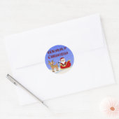 Vrolijk Kerstmis Santa Ronde Stickers (Envelop)
