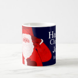 Vrolijk Kerstmis Santa rood/blauw jongens mok
