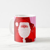 Vrolijk Kerstmis Santa rood/roze genoemd meisjes m Koffiemok (Voorkant links)