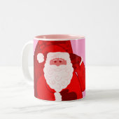 Vrolijk Kerstmis Santa rood/roze meisjes mok (Voorkant links)