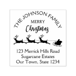 Vrolijk Kerstmis Santa sledge Zelfinktende Stempel