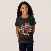 Vrolijk Kerstmis Santa Wirehaired Pointing Griffon T-shirt (Voorkant volledig)