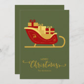 Vrolijk Kerstmis Santa's Sleigh Christmas Kaart (Voorkant / Achterkant)