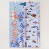Vrolijk Kerstmis Schaatsen Winter Magic Familie Legpuzzel (Verticaal)