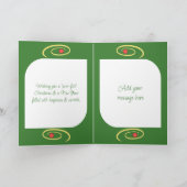 Vrolijk Kerstmis schattig lachend kat bubbels groe Feestdagen Kaart (Binnen)