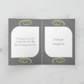 Vrolijk Kerstmis schattig lachend kat bubles grijs Feestdagen Kaart (Binnen)