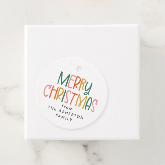 Vrolijk Kerstmis schattig leuk kleurrijk cadeau Bedankjes Labels (In situ)