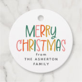 Vrolijk Kerstmis schattig leuk kleurrijk cadeau Bedankjes Labels (Voorkant)