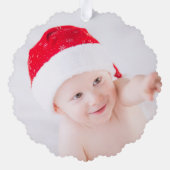 Vrolijk Kerstmis Schattige Aangepaste Baby Foto 2  Ornament Kaart (Achterkant)
