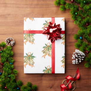 Vrolijk Kerstmis Schattige Groen Geel Sinaasappel  Cadeaupapier