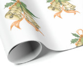 Vrolijk Kerstmis Schattige Groen Geel Sinaasappel  Cadeaupapier (Rol Hoek)