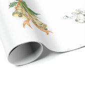 Vrolijk Kerstmis Schattige Groen Geel Sinaasappel  Cadeaupapier (Rol Hoek)