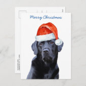Vrolijk Kerstmis Schattige Santa Dog Labrador Feestdagenkaart (Voorkant / Achterkant)
