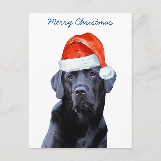 Vrolijk Kerstmis Schattige Santa Dog Labrador Feestdagenkaart (Voorkant)