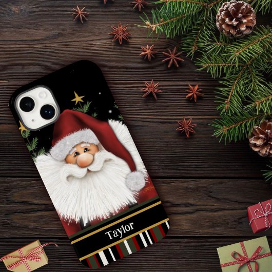 Vrolijk Kerstmis Schattige Santa Red Inspirivity N Case-Mate iPhone Case