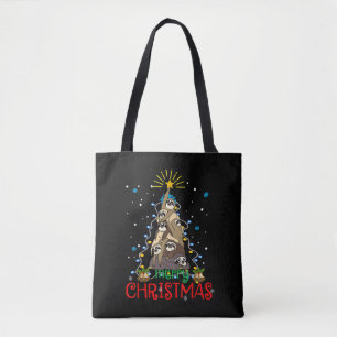 Vrolijk Kerstmis Schattige Sneeuwman Gedrukt Canva Tote Bag
