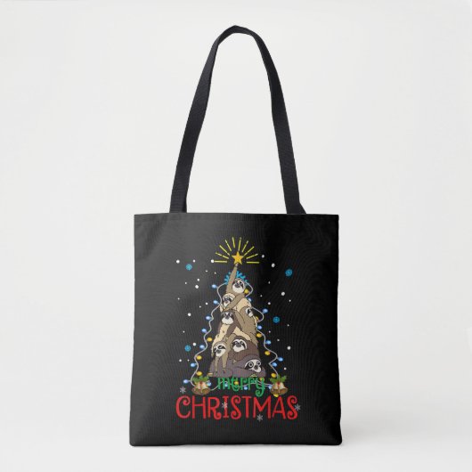 Vrolijk Kerstmis Schattige Sneeuwman Gedrukt Canva Tote Bag (Voorkant)