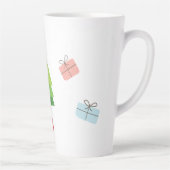 Vrolijk Kerstmis Schattigee Kleurrijke Illustratie Latte Mok (Rechts)