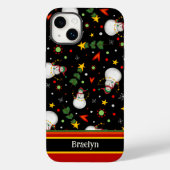 Vrolijk Kerstmis Schattigee Sneeuwman Inspirivity  Case-Mate iPhone Case (Achterkant)