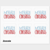 Vrolijk Kerstmis schemerblauw Vierkante Sticker (Vel)