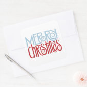 Vrolijk Kerstmis schemerblauw Vierkante Sticker (Envelop)
