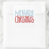Vrolijk Kerstmis schemerblauw Vierkante Sticker (Tas)