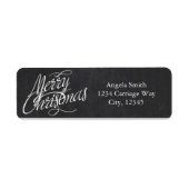 VROLIJK KERSTMIS Script Chalkboard Adresetiketten Etiket (Voorkant)