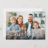 VROLIJK KERSTMIS Script Foto Overlay 2024 Kalender Feestdagenkaart (Voorkant)