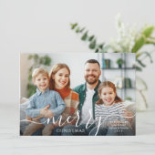 VROLIJK KERSTMIS Script Foto Overlay 2024 Kalender Feestdagenkaart (Staand voorkant)