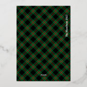 Vrolijk Kerstmis Script Navy Plaid Foto Vakantie Folie Uitnodiging (Achterkant)